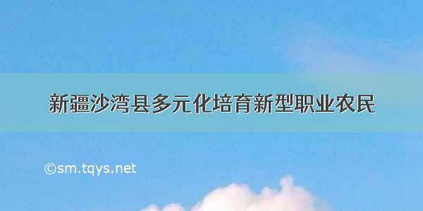 新疆沙湾县多元化培育新型职业农民