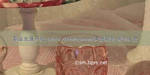 职业生涯开发 career development英语短句 例句大全