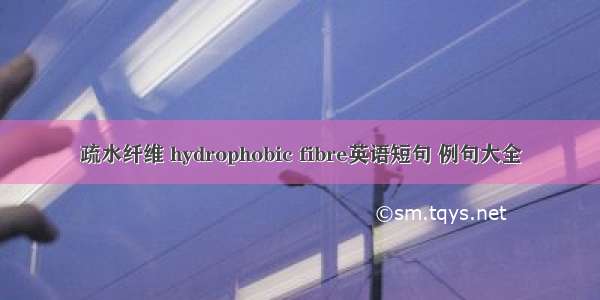 疏水纤维 hydrophobic fibre英语短句 例句大全