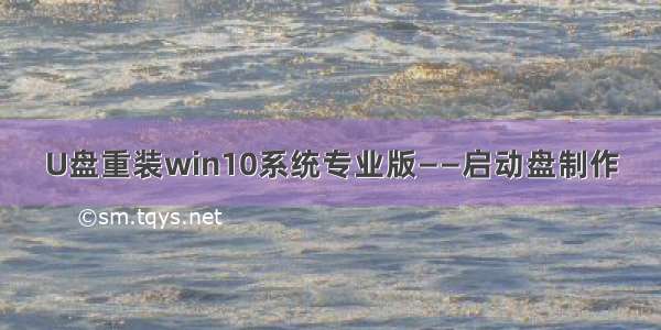 U盘重装win10系统专业版——启动盘制作