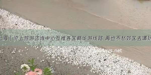 上海人游上海｜沪上旅游咨询中心互推各区精华游线路 再也不愁郊区去哪玩 怎么玩了