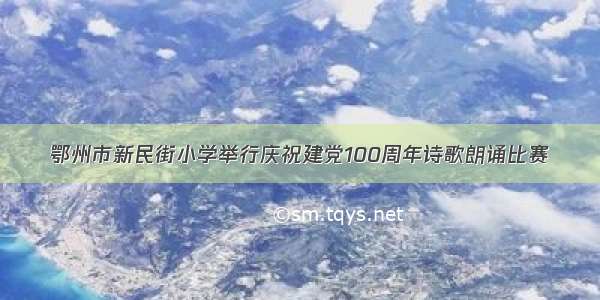 鄂州市新民街小学举行庆祝建党100周年诗歌朗诵比赛