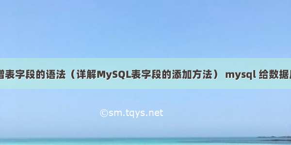 mysql新增表字段的语法（详解MySQL表字段的添加方法） mysql 给数据库创建用户