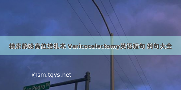 精索静脉高位结扎术 Varicocelectomy英语短句 例句大全