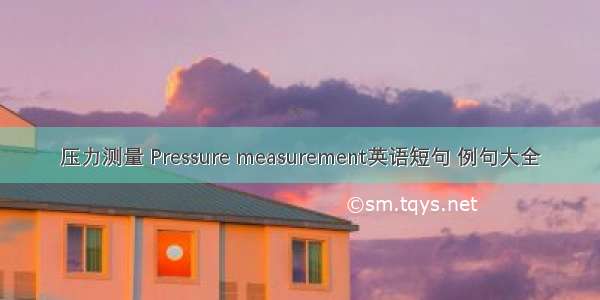 压力测量 Pressure measurement英语短句 例句大全