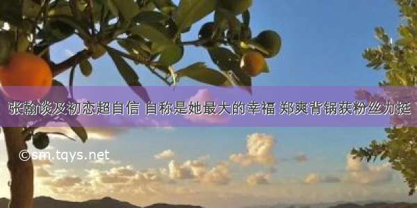 张翰谈及初恋超自信 自称是她最大的幸福 郑爽背锅获粉丝力挺