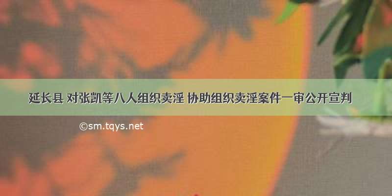 延长县 对张凯等八人组织卖淫 协助组织卖淫案件一审公开宣判