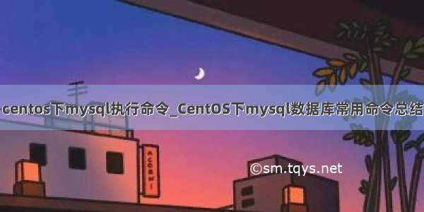 centos下mysql执行命令_CentOS下mysql数据库常用命令总结