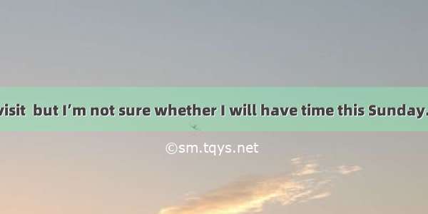 I  pay Tracy a visit  but I’m not sure whether I will have time this Sunday. A. shouldB. m