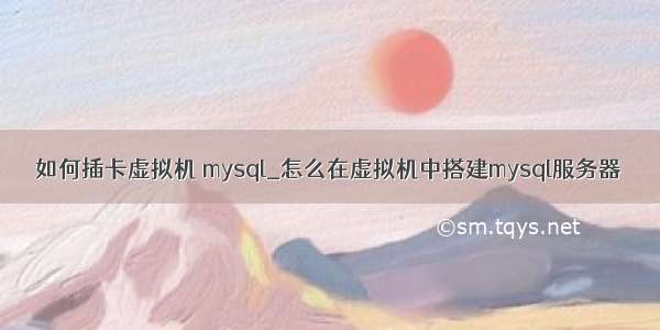 如何插卡虚拟机 mysql_怎么在虚拟机中搭建mysql服务器