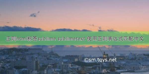 正则html标签sublime sublimetext 使用正则表达式匹配中文