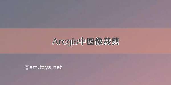 Arcgis中图像裁剪