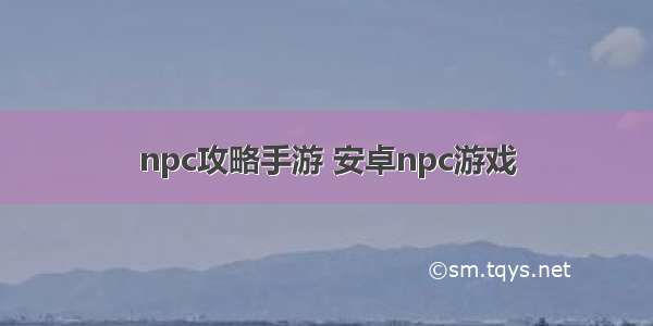 npc攻略手游 安卓npc游戏