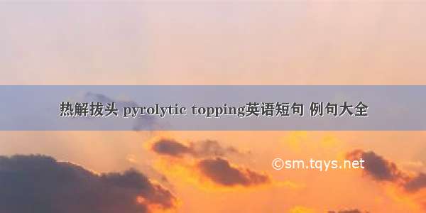 热解拔头 pyrolytic topping英语短句 例句大全