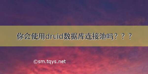 你会使用druid数据库连接池吗？？？