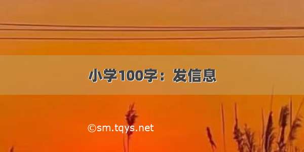 小学100字：发信息