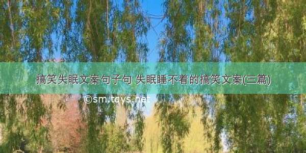 搞笑失眠文案句子句 失眠睡不着的搞笑文案(三篇)