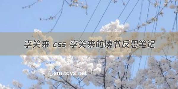 李笑来 css 李笑来的读书反思笔记