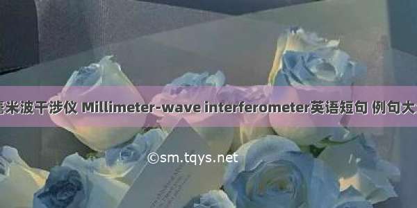 毫米波干涉仪 Millimeter-wave interferometer英语短句 例句大全