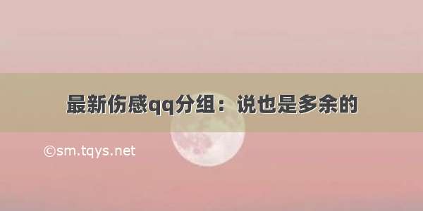 最新伤感qq分组：说也是多余的