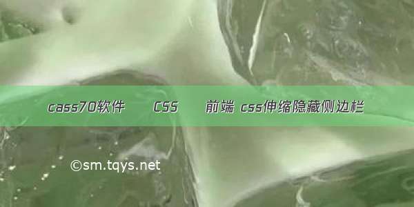 cass70软件 – CSS – 前端 css伸缩隐藏侧边栏