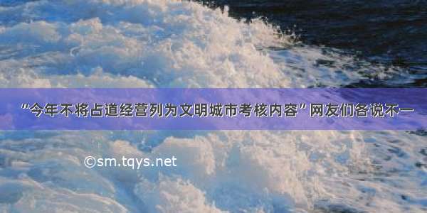 “今年不将占道经营列为文明城市考核内容”网友们各说不一