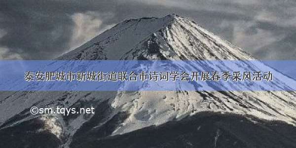 泰安肥城市新城街道联合市诗词学会开展春季采风活动