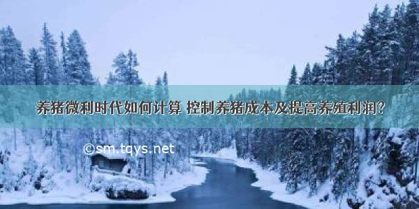 养猪微利时代如何计算 控制养猪成本及提高养殖利润？