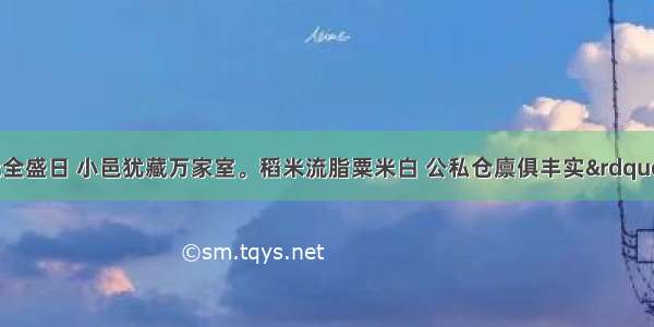 &ldquo;忆昔开元全盛日 小邑犹藏万家室。稻米流脂粟米白 公私仓廪俱丰实&rdquo;。反映的繁荣景