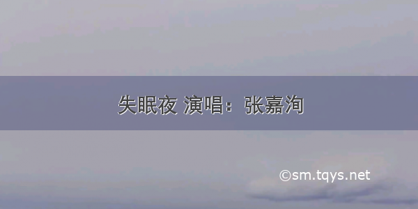 失眠夜 演唱：张嘉洵