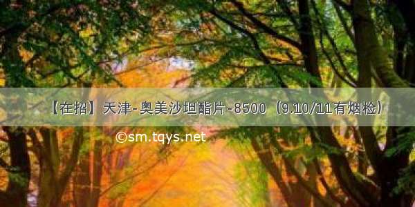 【在招】天津-奥美沙坦酯片-8500（9.10/11有烟检）