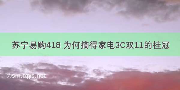 苏宁易购418 为何摘得家电3C双11的桂冠