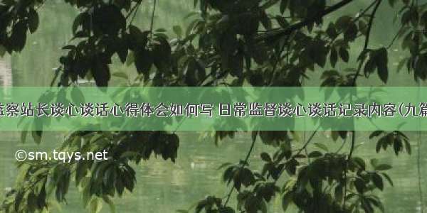 监察站长谈心谈话心得体会如何写 日常监督谈心谈话记录内容(九篇)