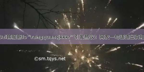 Uzi韩服新ID“rangquansjkkkr”引发热议！网友一句话道出真相！