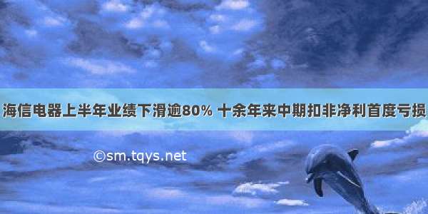 海信电器上半年业绩下滑逾80% 十余年来中期扣非净利首度亏损