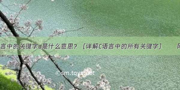 C语言中的关键字a是什么意思？（详解C语言中的所有关键字） – 网络