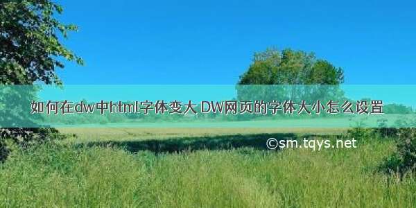 如何在dw中html字体变大 DW网页的字体大小怎么设置