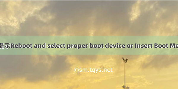 电脑启动不起来 英文提示Reboot and select proper boot device or Insert Boot Media in selected Boot