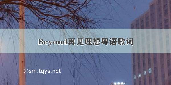 Beyond再见理想粤语歌词