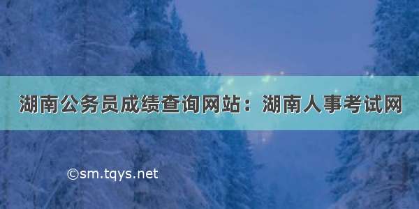 湖南公务员成绩查询网站：湖南人事考试网