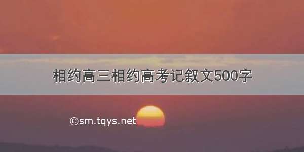 相约高三相约高考记叙文500字