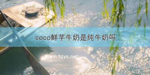 coco鲜芋牛奶是纯牛奶吗