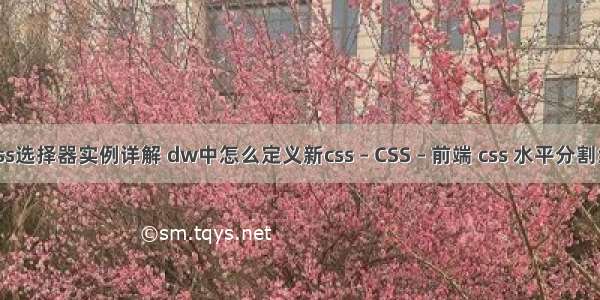 css选择器实例详解 dw中怎么定义新css – CSS – 前端 css 水平分割线