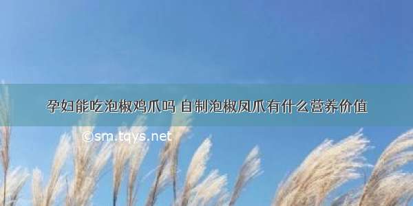 孕妇能吃泡椒鸡爪吗	自制泡椒凤爪有什么营养价值