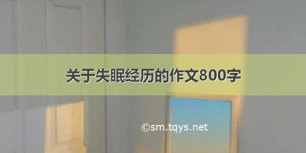 关于失眠经历的作文800字