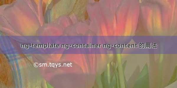 ng-template ng-container ng-content 的用法