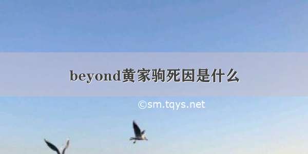 beyond黄家驹死因是什么