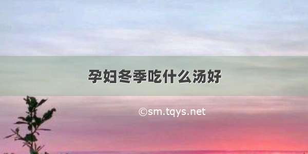 孕妇冬季吃什么汤好