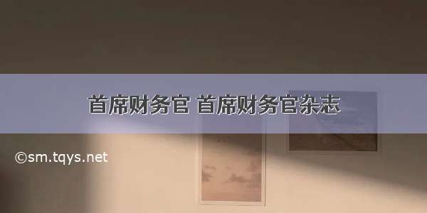 首席财务官 首席财务官杂志