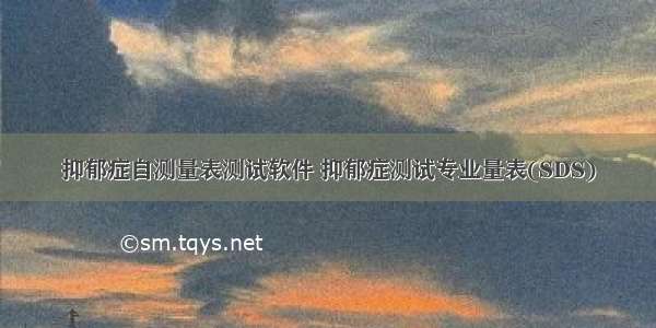 抑郁症自测量表测试软件 抑郁症测试专业量表(SDS)